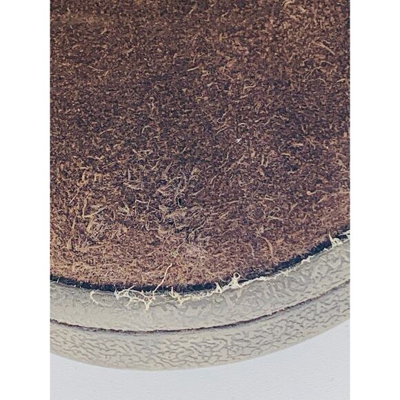 Womens Shoes Size 9 Flats Brown Slippers Leather Clogs Sweater Collar Button - Picture 6 of 10